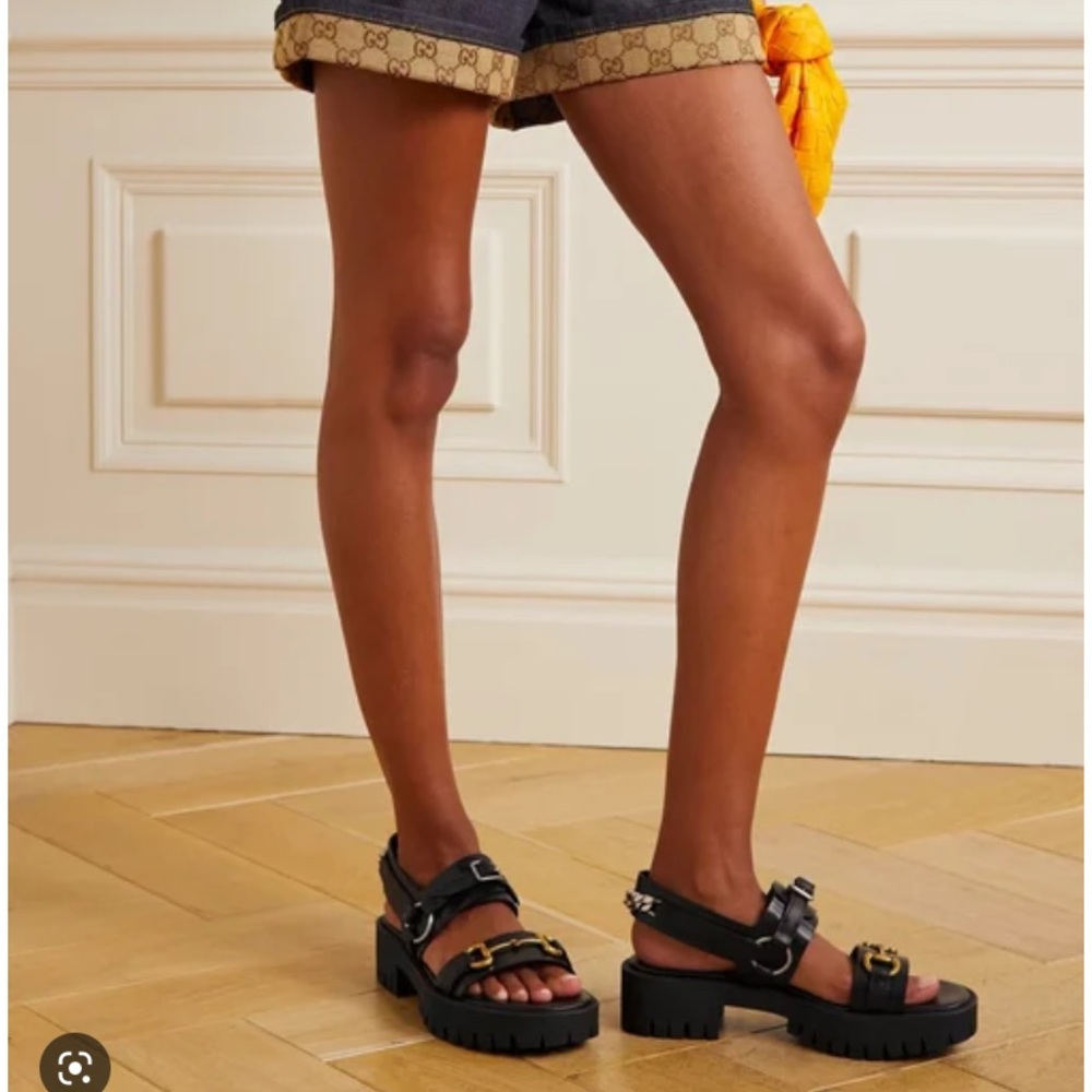 Gucci Bria sandal with chains.